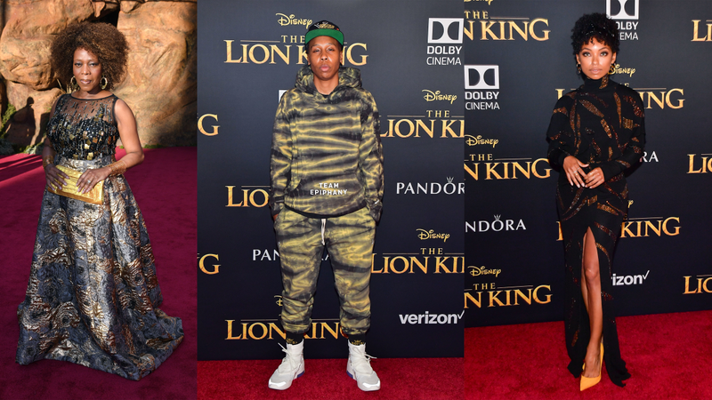 Illustration for article titled All the Animal Print, Metallics, Feathers and Beyoncé at The Lion King Premiere